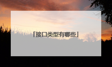 接口类型有哪些