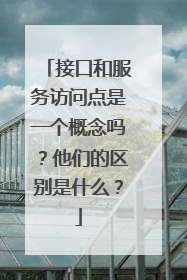 接口和服务访问点是一个概念吗?他们的区别是什么?