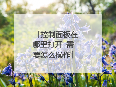 控制面板在哪里打开 需要怎么操作