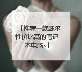 推荐一款戴尔性价比高的笔记本电脑~