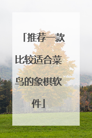 推荐一款比较适合菜鸟的象棋软件