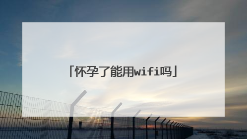 怀孕了能用wifi吗