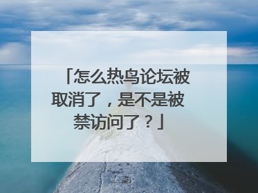 怎么热鸟论坛被取消了，是不是被禁访问了？