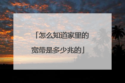 怎么知道家里的宽带是多少兆的
