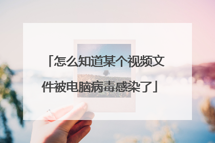 怎么知道某个视频文件被电脑病毒感染了