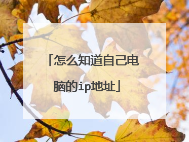 怎么知道自己电脑的ip地址