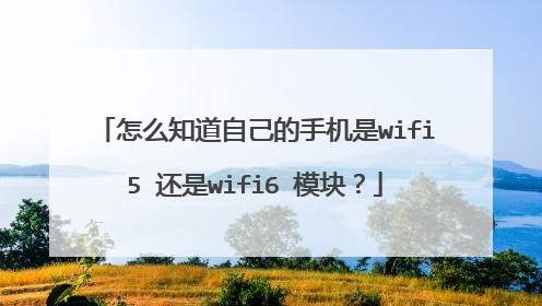 怎么知道自己的手机是wifi5 还是wifi6 模块?