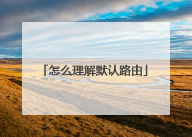 怎么理解默认路由