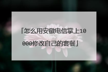 怎么用安徽电信掌上10000修改自己的套餐