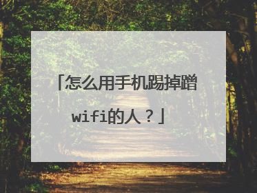 怎么用手机踢掉蹭wifi的人？
