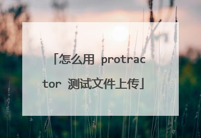 怎么用 protractor 测试文件上传