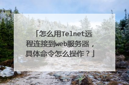 怎么用Telnet远程连接到web服务器，具体命令怎么操作？