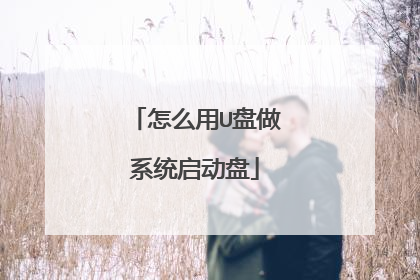 怎么用U盘做系统启动盘