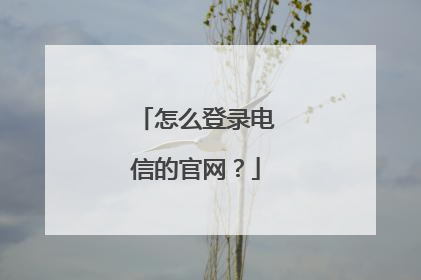 怎么登录电信的官网?