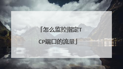 怎么监控指定TCP端口的流量