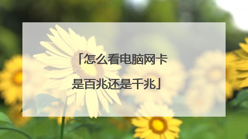 怎么看电脑网卡是百兆还是千兆