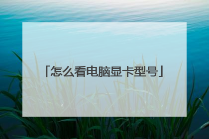 怎么看电脑显卡型号