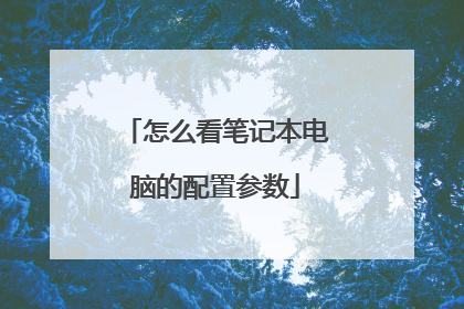 怎么看笔记本电脑的配置参数