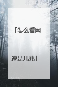 怎么看网速是几兆