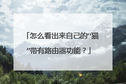 怎么看出来自己的“猫”带有路由器功能？