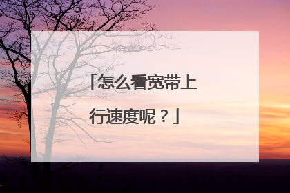 怎么看宽带上行速度呢？