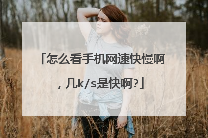 怎么看手机网速快慢啊,几k/s是快啊?