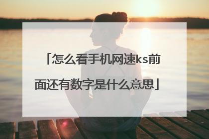 怎么看手机网速ks前面还有数字是什么意思