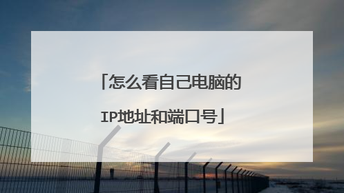 怎么看自己电脑的IP地址和端口号