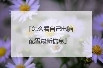 怎么看自己电脑配置最新信息