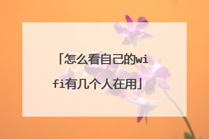 怎么看自己的wifi有几个人在用