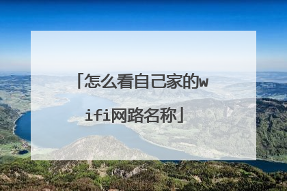 怎么看自己家的wifi网路名称