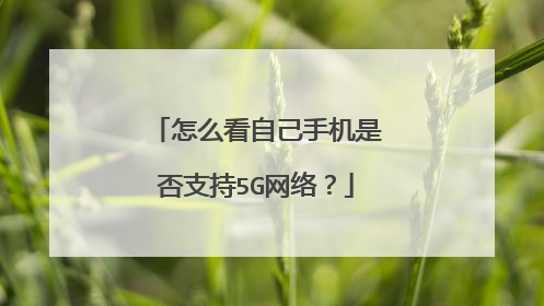 怎么看自己手机是否支持5G网络？