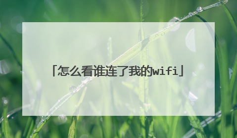怎么看谁连了我的wifi