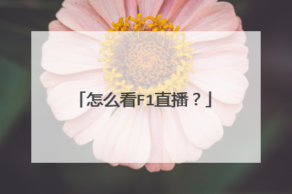 怎么看F1直播？