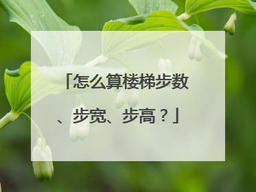 怎么算楼梯步数、步宽、步高？
