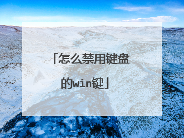 怎么禁用键盘的win键