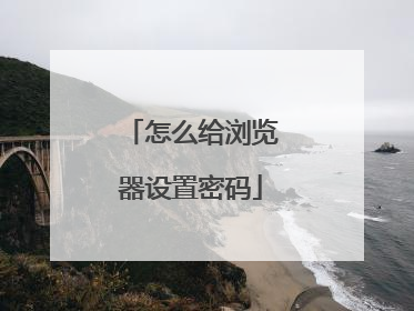 怎么给浏览器设置密码