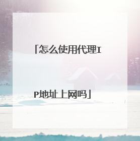 怎么使用代理IP地址上网吗