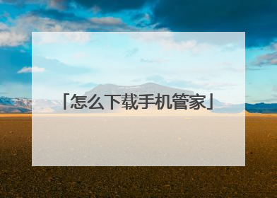 怎么下载手机管家