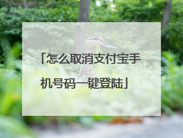 怎么取消支付宝手机号码一键登陆