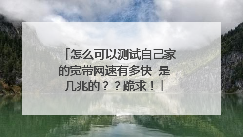 怎么可以测试自己家的宽带网速有多快 是几兆的??跪求!