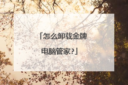 怎么卸载金牌电脑管家?