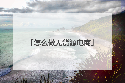 怎么做无货源电商