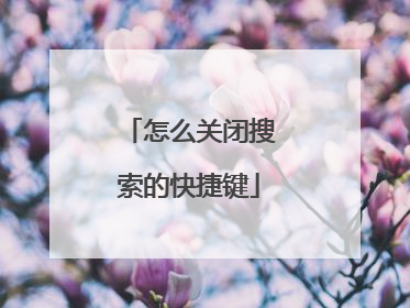 怎么关闭搜索的快捷键