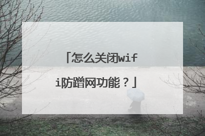 怎么关闭wifi防蹭网功能？