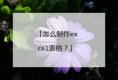 怎么制作excel表格?