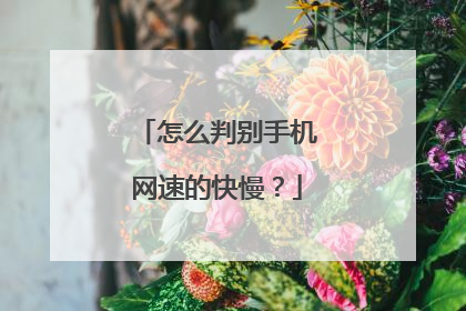 怎么判别手机网速的快慢?