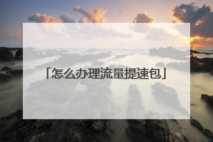 怎么办理流量提速包