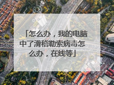 怎么办，我的电脑中了滑稽勒索病毒怎么办，在线等