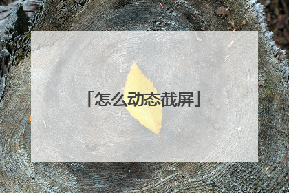 怎么动态截屏